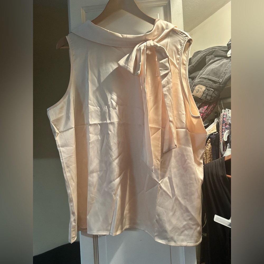 Elegant Cream Sleeveless Blouse